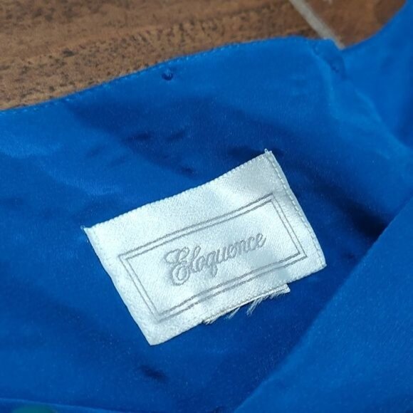 Vintage Eloquence XL sheath dress blue lace cutout - Picture 3 of 3